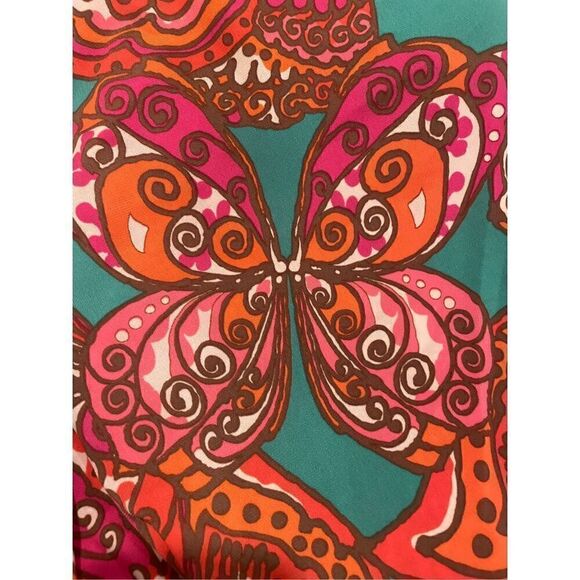 NWT TRINA TURK Ruffle Halter Jersey Dress Butterfly Parocela $138 Size M - Picture 3 of 6